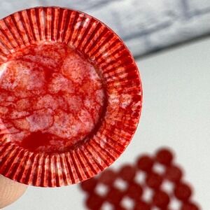 Lot of 25 Tripoley Marbled RED CHIPS ONLY Vintage 1975 Cadaco No 255